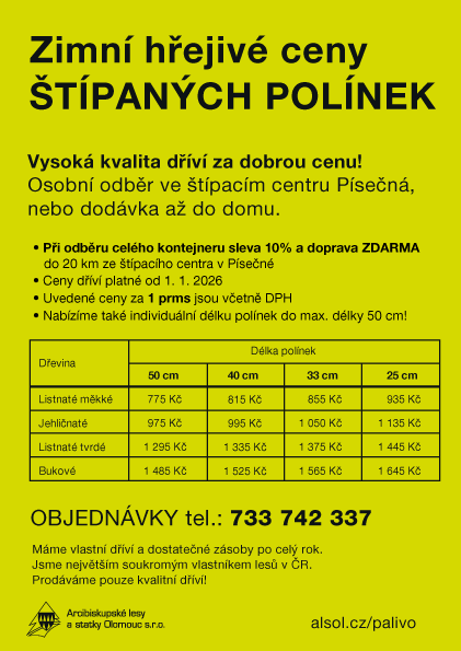 Prodej palivového štípaného dříví Písečná