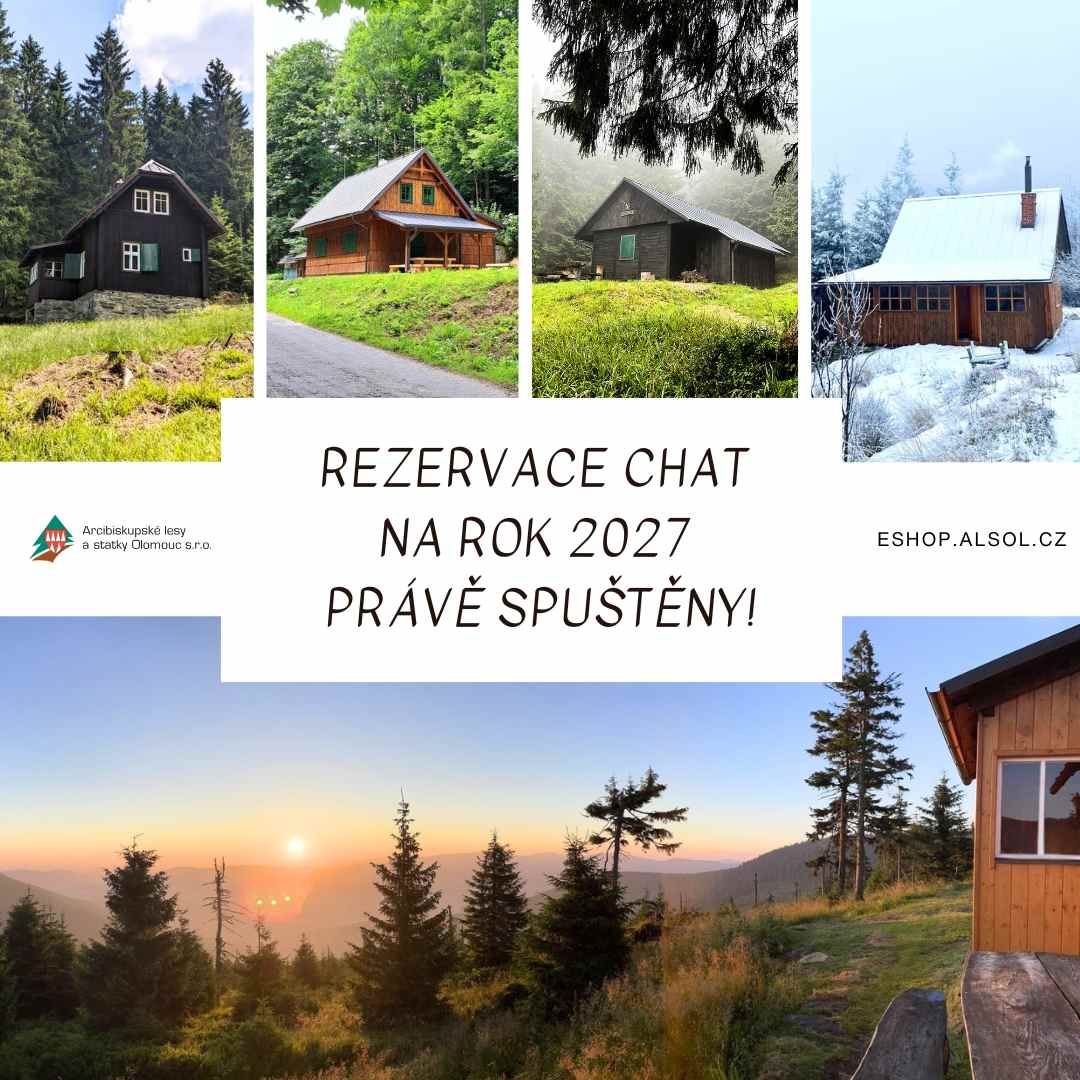 Rezervace loveckých chat pro rok 2027 spuštěny!