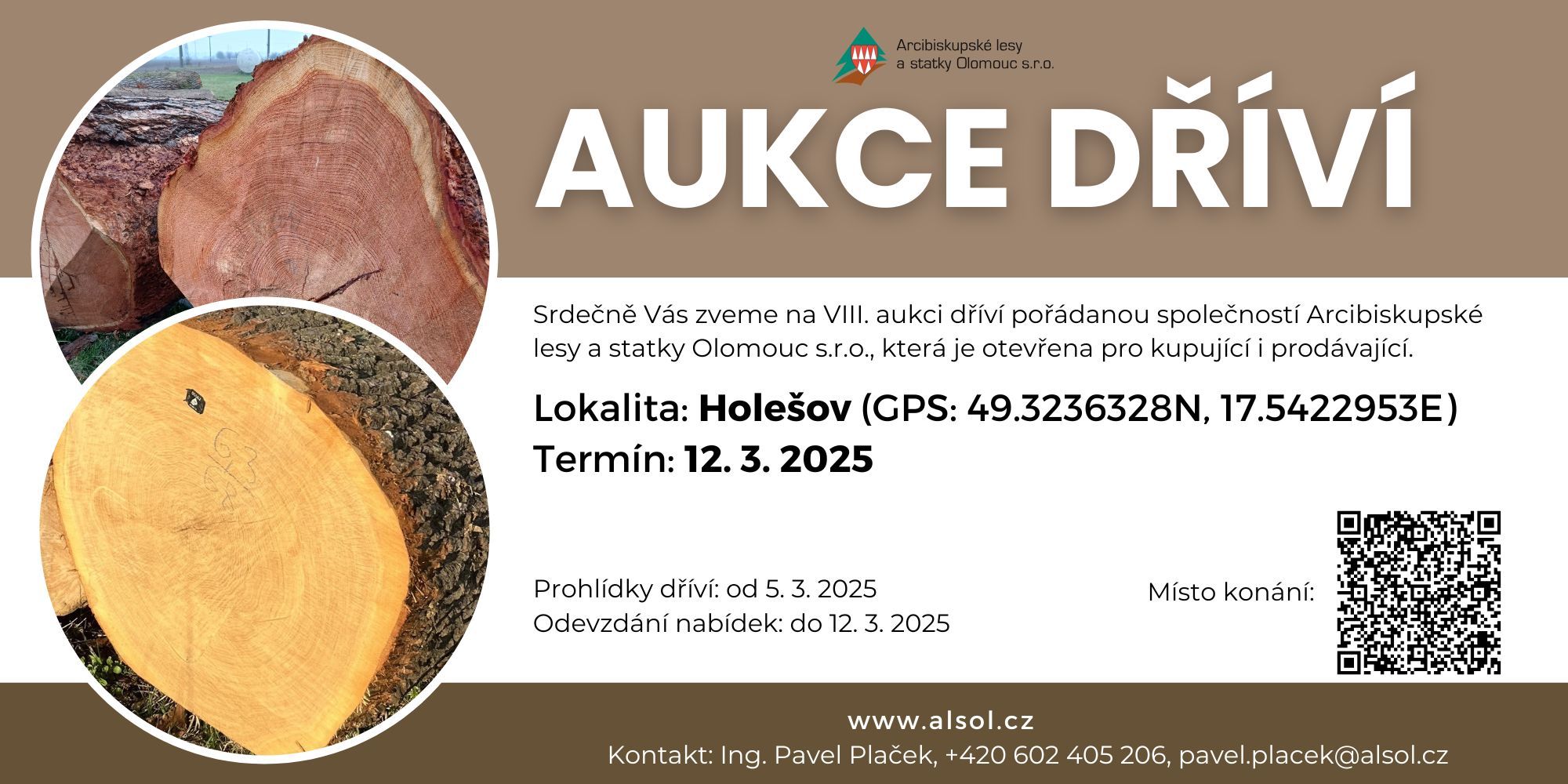 aukce, prodej dříví, cenné sortimenty, alsol, Arcibiskupské lesy a statky Olomouc