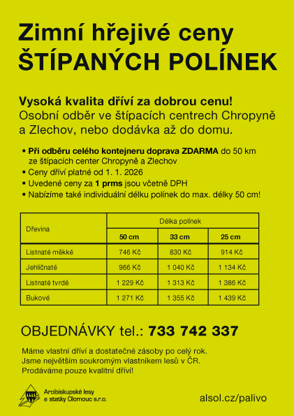 Prodej palivového štípaného dříví Zlechov, Chropyně