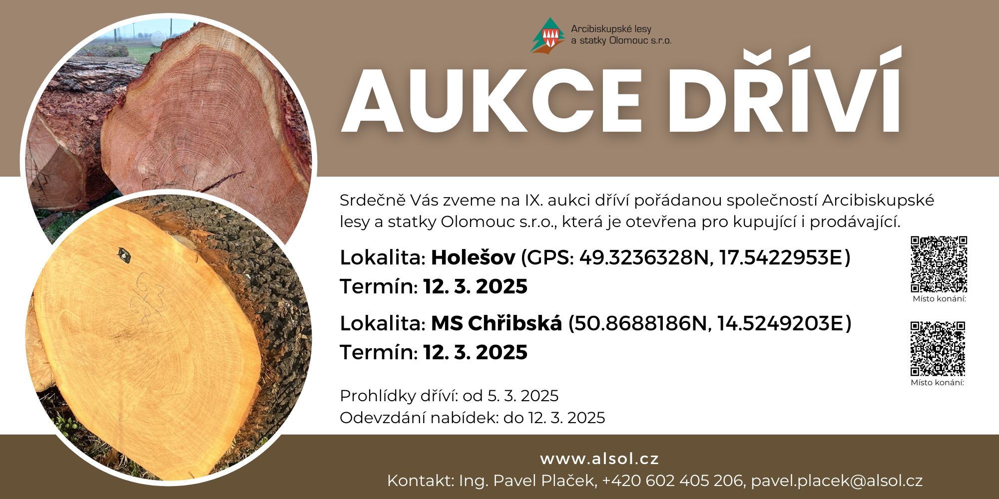 aukce, prodej dříví, cenné sortimenty, alsol, Arcibiskupské lesy a statky Olomouc