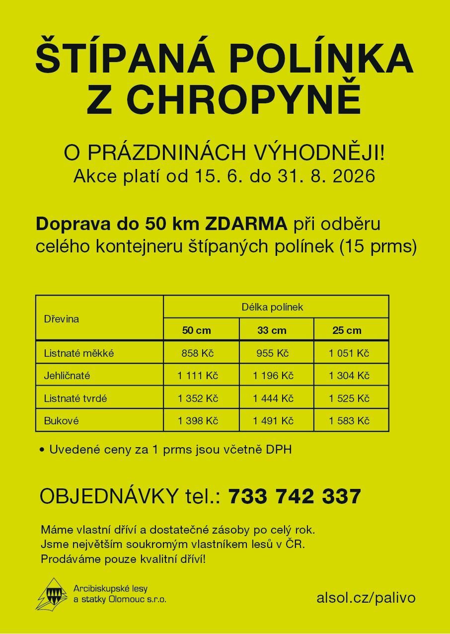 Prodej palivového štípaného dříví Písečná
