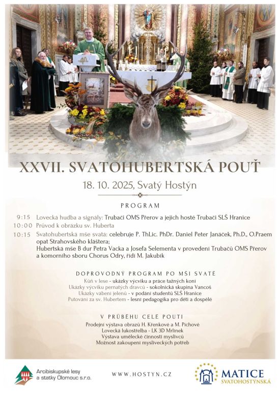 Pozvánka na XXVII. Svatohubertskou pouť na Svatém Hostýně